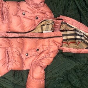 Burberry Pink and Beige Checkered Jacket